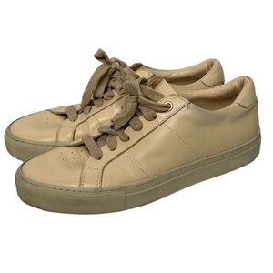 GREATS Brooklyn Royale Neutral Leather Lace Up Sneakers